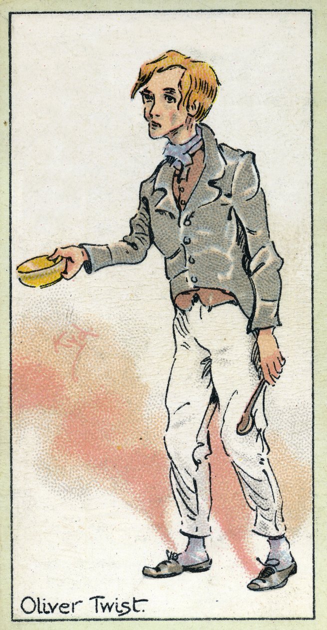Oliver ber om mer, från "Oliver Twist", av Charles Dickens, 1923 av Joseph Clayton Clarke