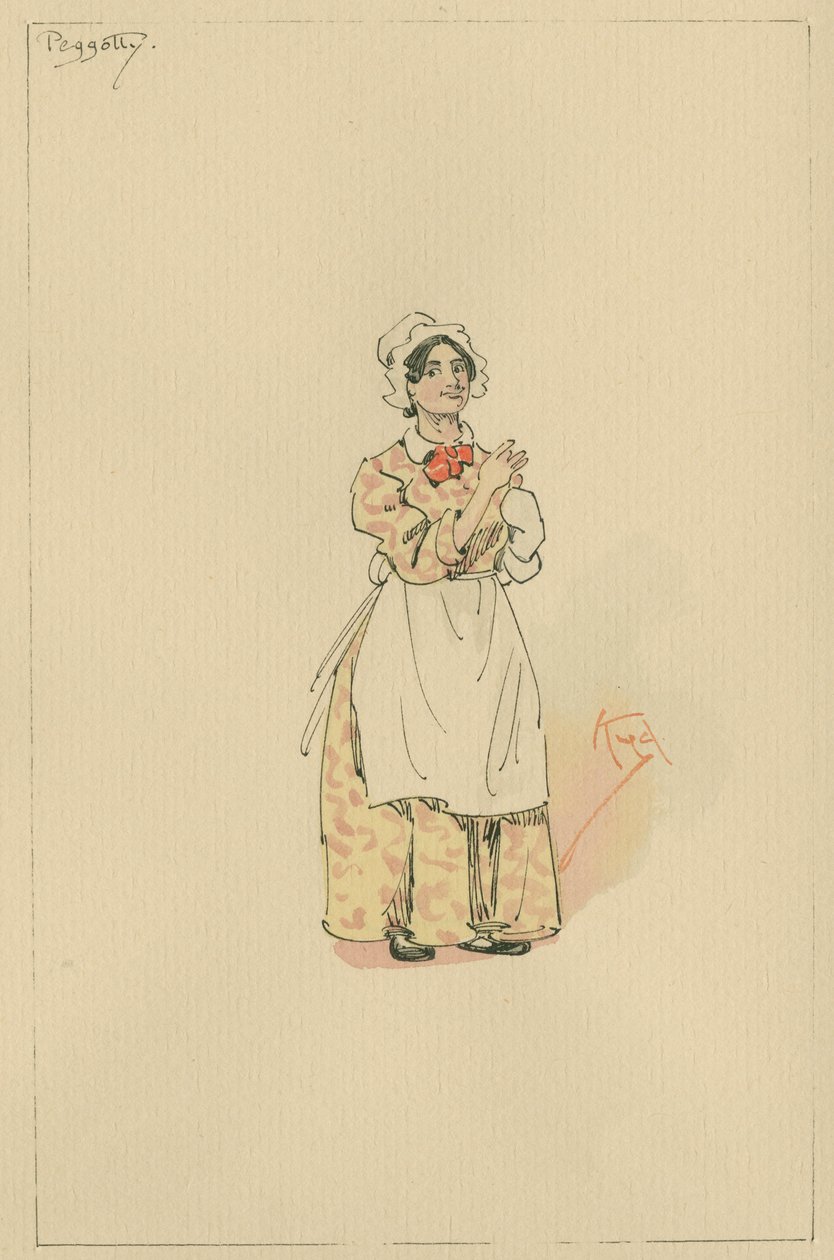 Peggotty, ca 1920-talet (penna och bläck med wc på papper) av Joseph Clayton Clarke
