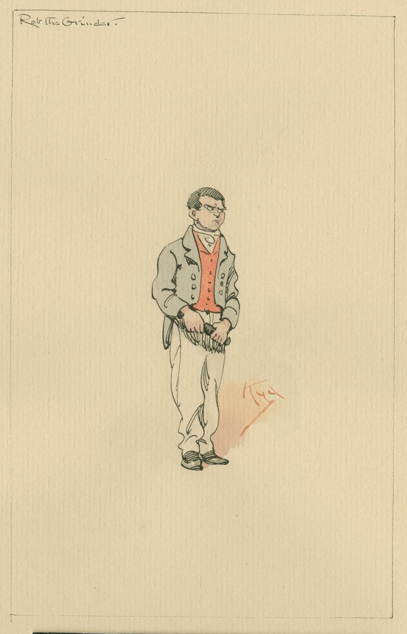 Rob the Grinder, ca 1920-talet (penna och bläck med wc på papper) av Joseph Clayton Clarke