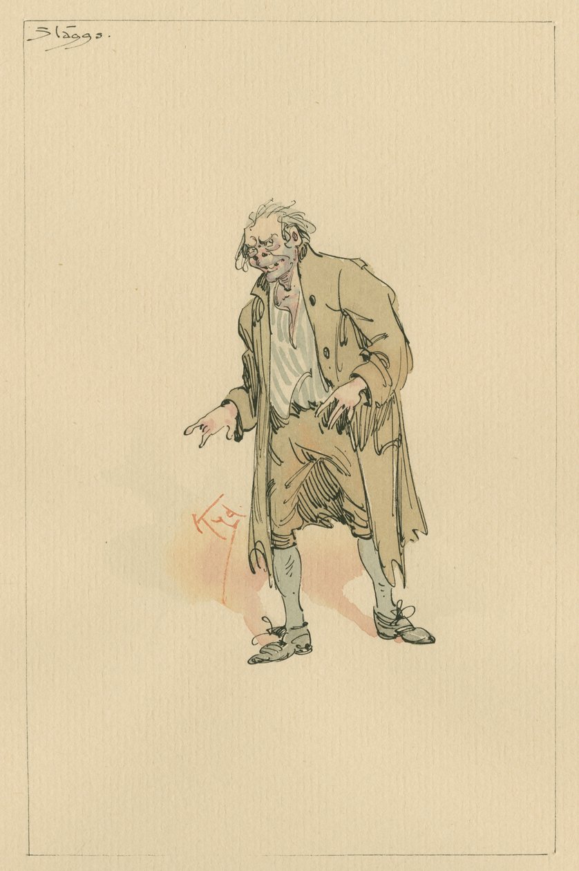 Stagg, ca 1920-talet (penna och bläck med wc på papper) av Joseph Clayton Clarke