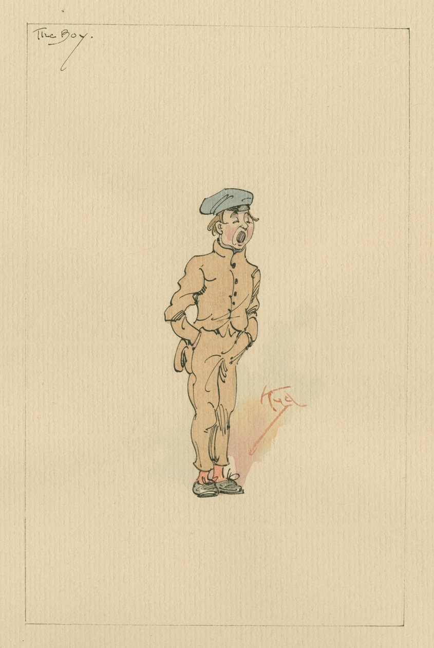 The Boy, ca 1920-talet (penna och bläck med wc på papper) av Joseph Clayton Clarke