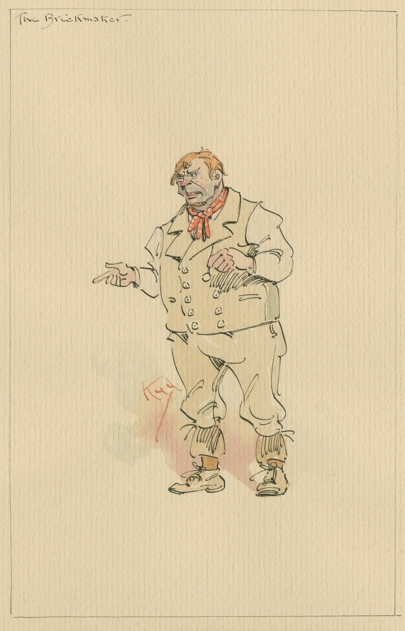 Tegelmakaren, ca 1920-talet (penna och bläck med wc på papper) av Joseph Clayton Clarke