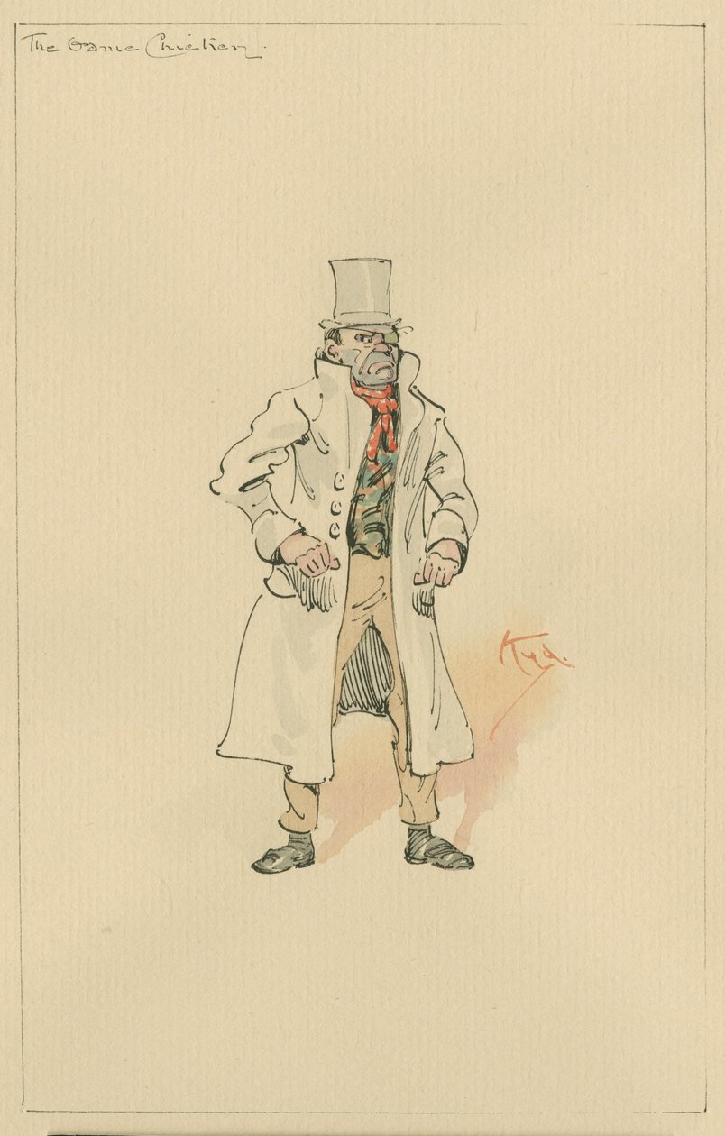 The Game Chicken, ca 1920-talet (penna och bläck med wc på papper) av Joseph Clayton Clarke