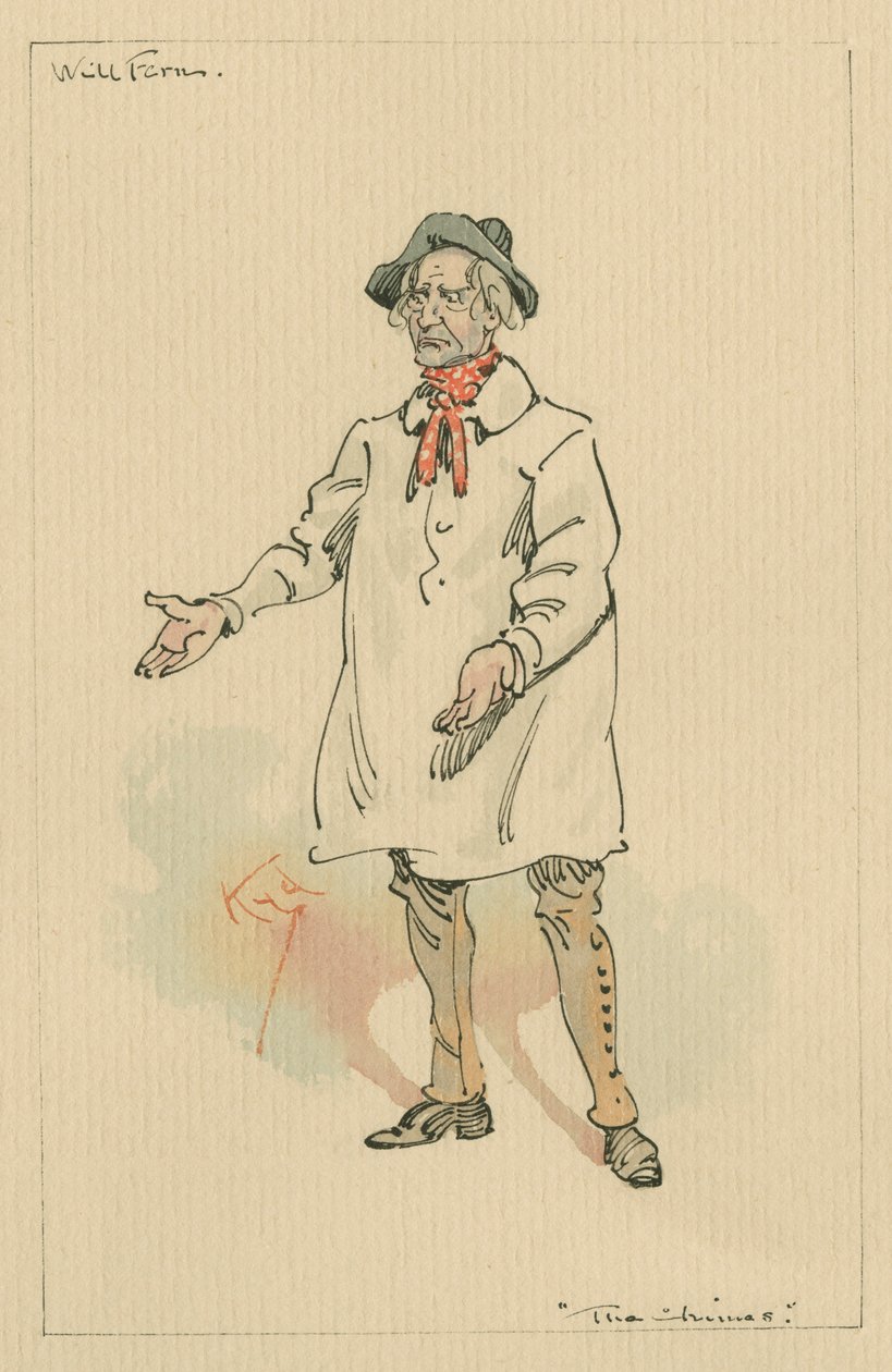 Will Fern - The Chimes, ca 1920-talet (penna och bläck med wc på papper) av Joseph Clayton Clarke