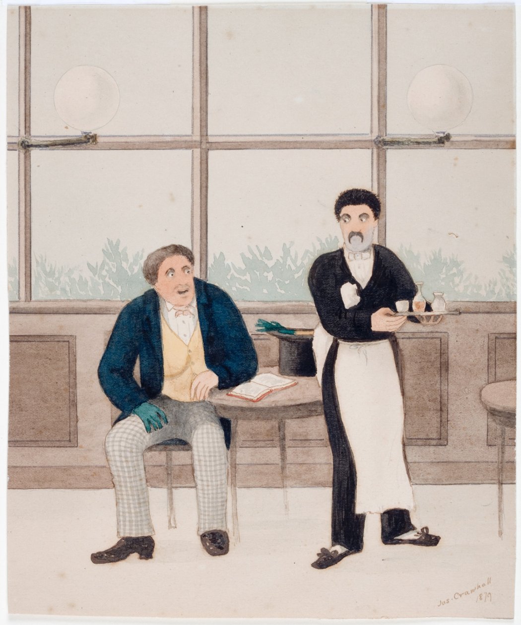 Figurer på ett café (akvarell) av Joseph Crawhall