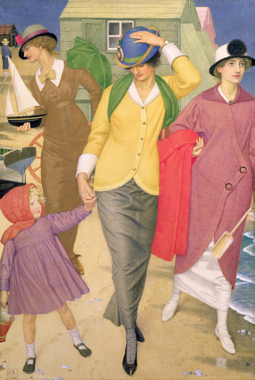 Längs stranden, 1914 (tempera på siden) av Joseph Edward Southall