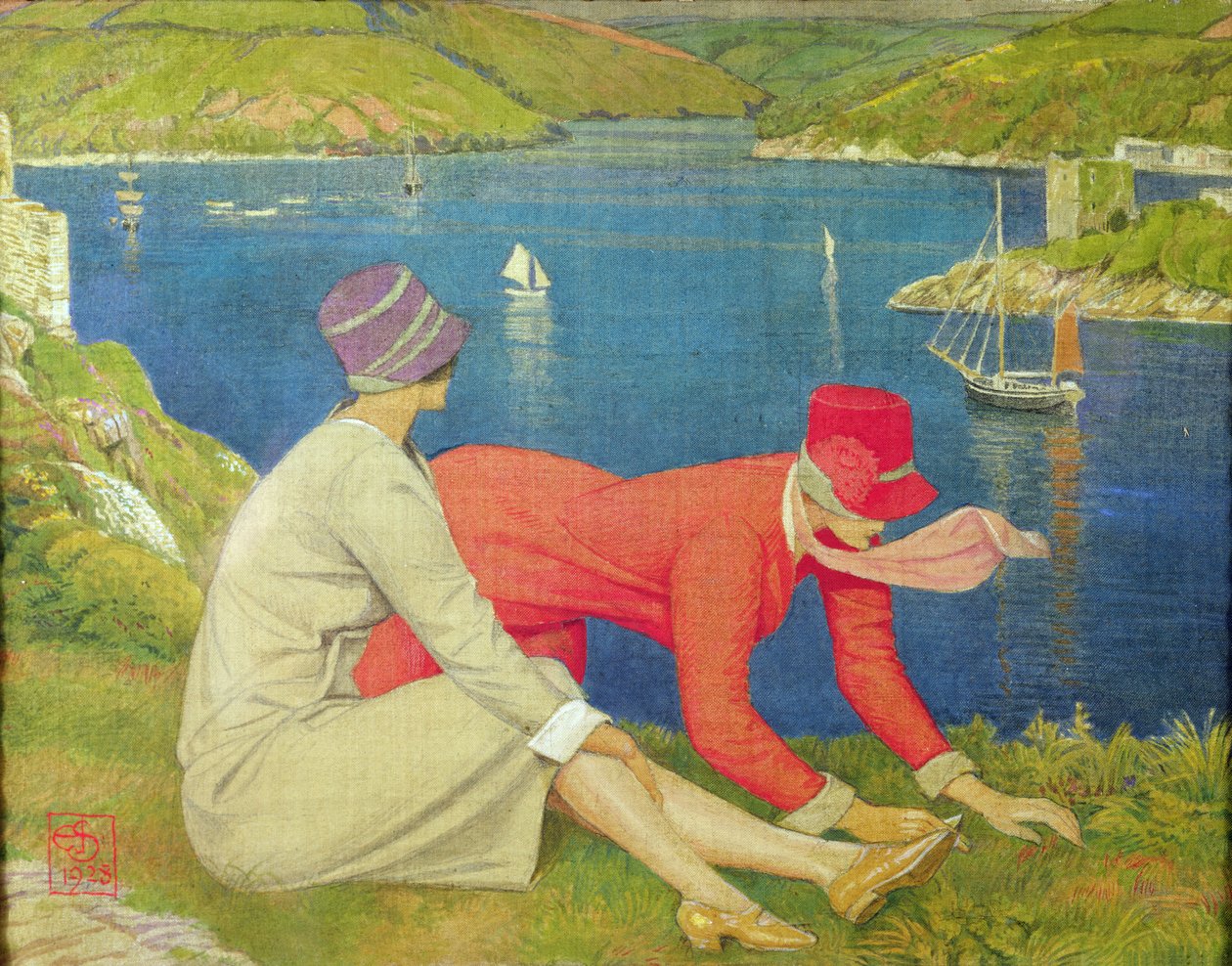 Botanikerna, 1928 (tempera) av Joseph Edward Southall