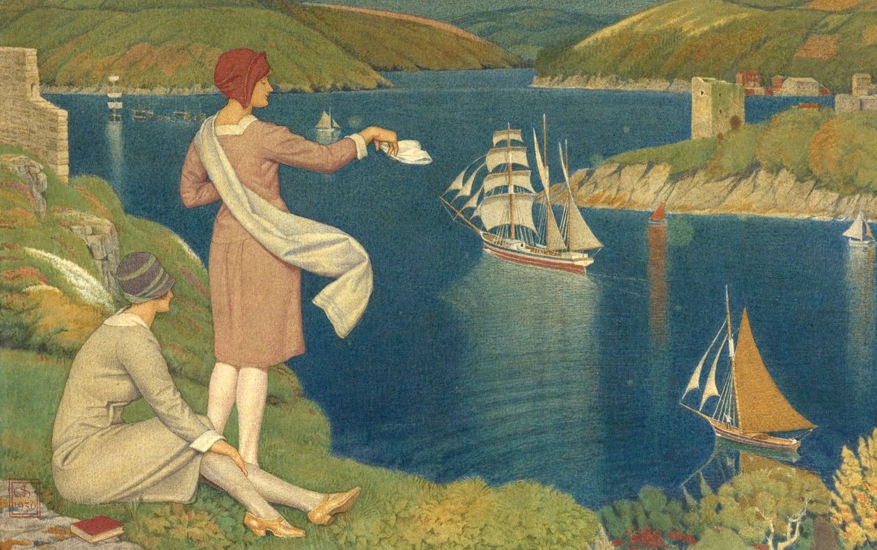 The Return, 1930 (tempera på tyg (eventuellt siden)) av Joseph Edward Southall