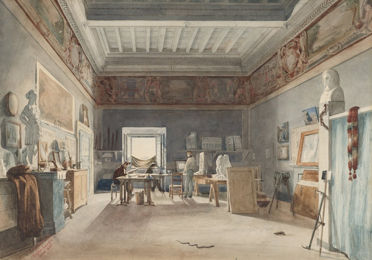 En studio i Villa Medici, Rom av Joseph Eugène Lacroix