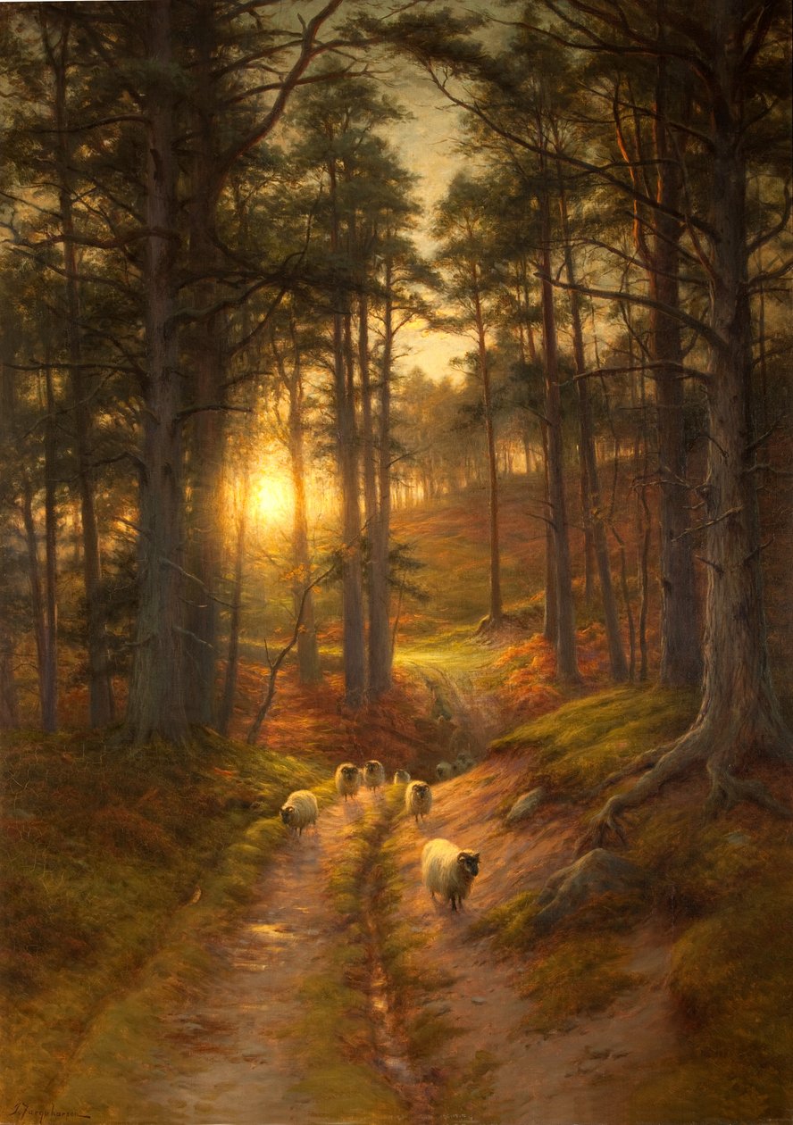 Solen sjunker snabbt i väster av Joseph Farquharson