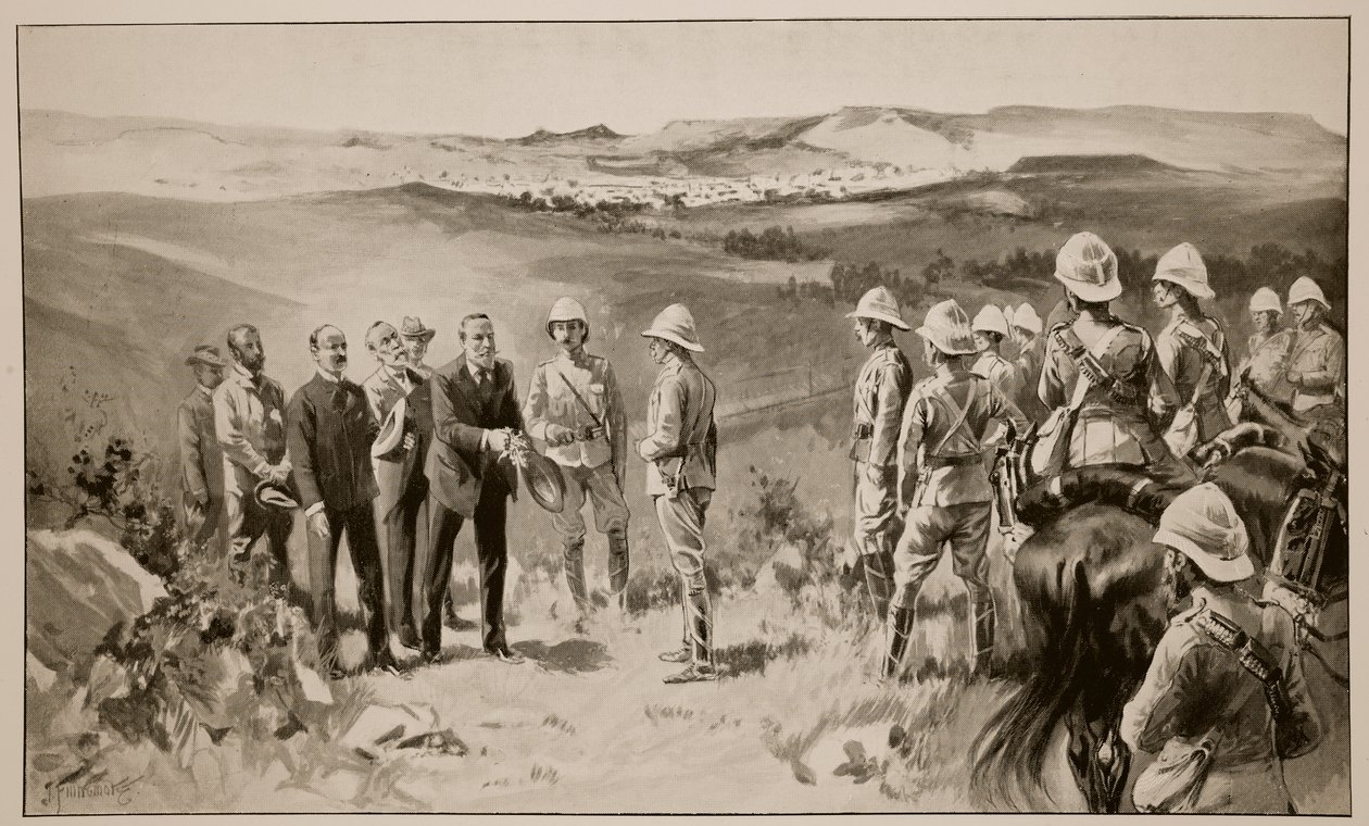 The Formal Surrender of Bloemfontein, från en sketch av W.B. Wollen RI (1857-1936) av Joseph Finnemore