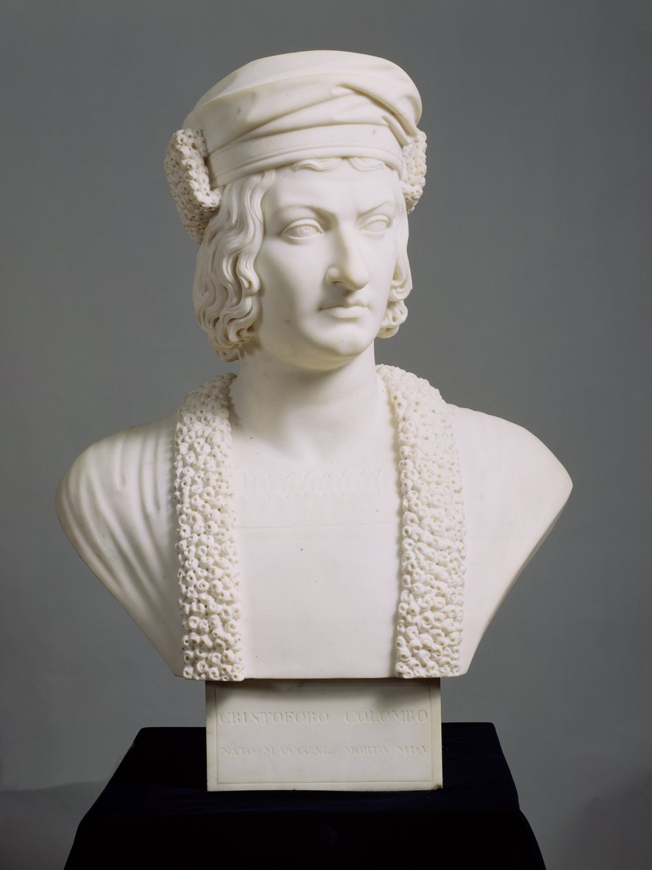 Christopher Columbus (1446-1506) c.1836-45 (marmor) av Joseph Gott