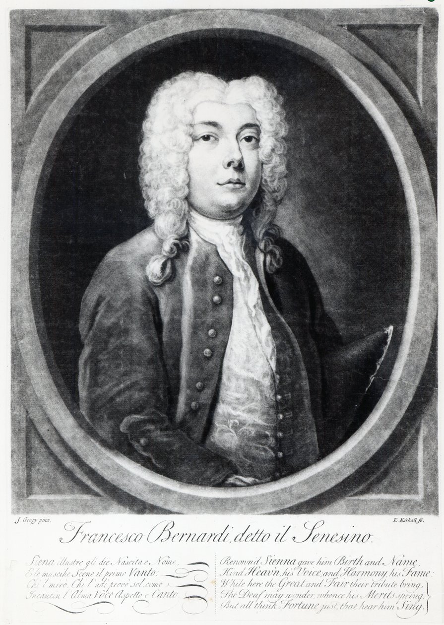 Francesco Bernardi Senesino, na vaneina e Elisa Kirkall swed av Joseph Goupy