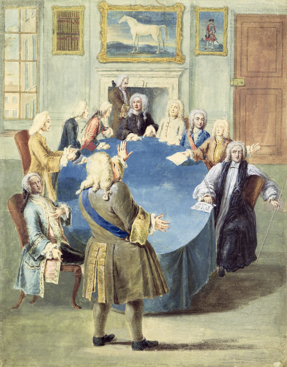 Sir Robert Walpole talar till sitt kabinett av Joseph Goupy