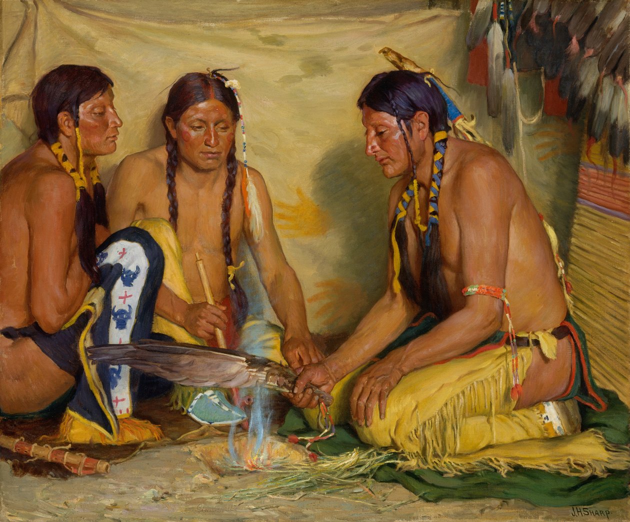 Gör Sweet Grass Medicine, Blackfoot Ceremony av Joseph Henry Sharp