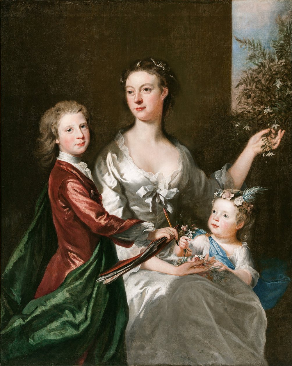Konstnärens fru Susanna, son Anthony och dotter Susanna av Joseph Highmore