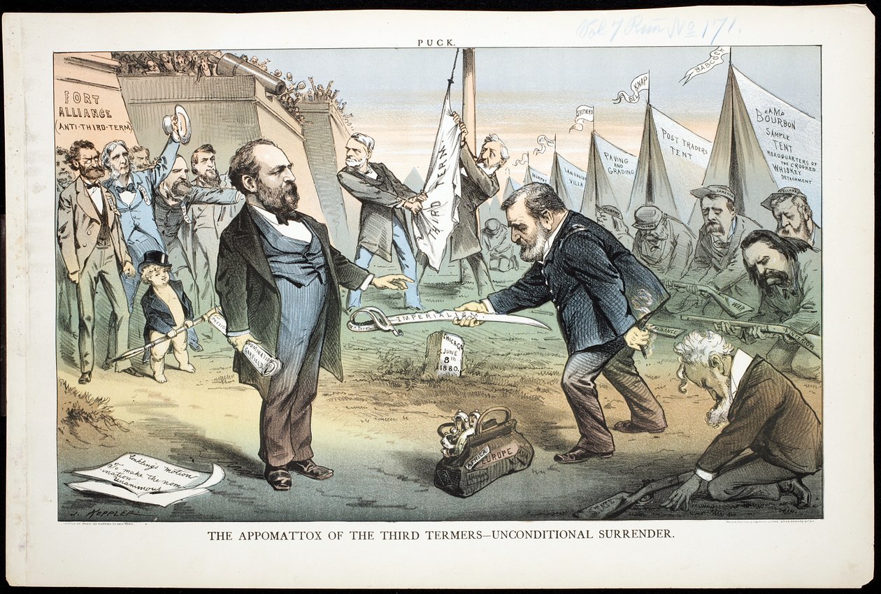 Appomattox för de tredje mandatperioderna - villkorslös kapitulation, 1880 av Joseph Keppler