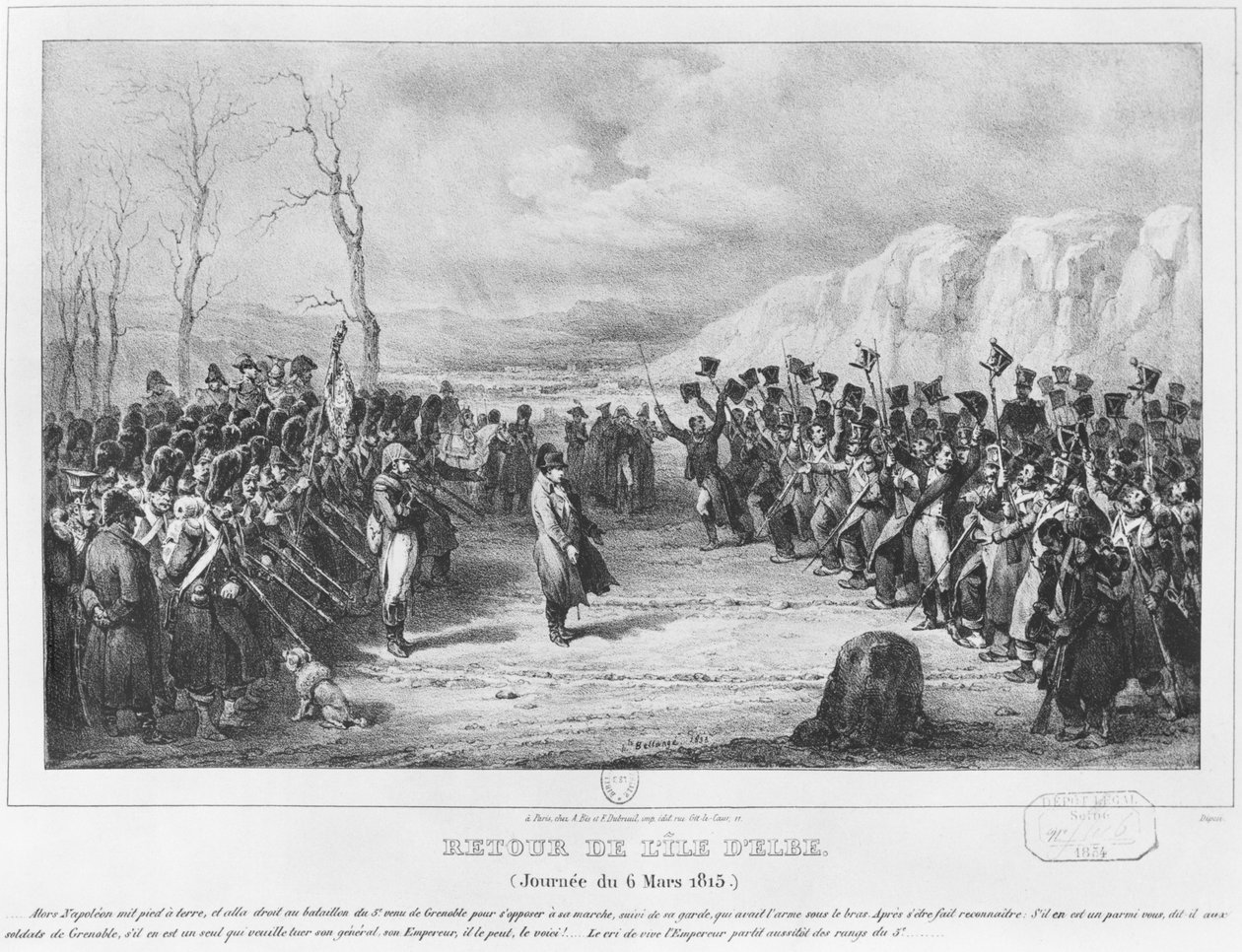 Napoleon I (1769-1821) återvände från Elba den 6 mars 1815, 1833 av Joseph Louis Hippolyte Bellange