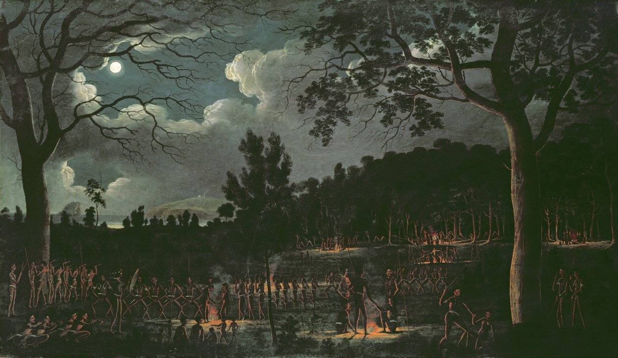 Corroboree i Newcastle, ca 1818 (styrelse) av Joseph Lycett