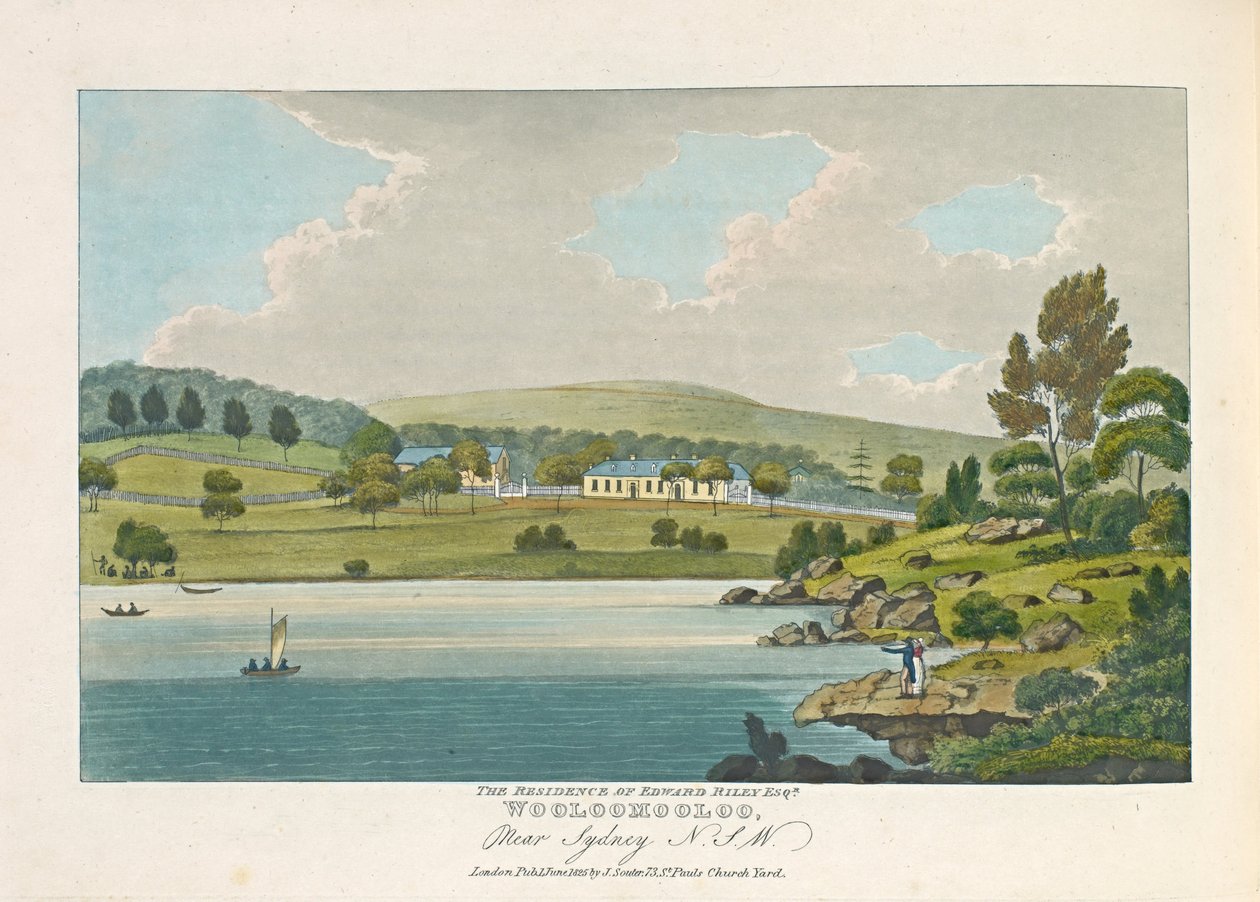 Edward Riley Esquires bostad, Wooloomooloo, nära Sydney N. S. W. av Joseph Lycett