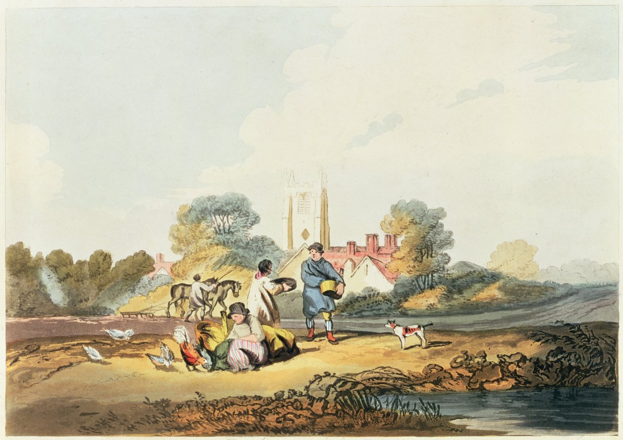 Höst, sådd av säd, 1818 (handfärgad etsning och akvatint) av Joseph Mallord William Turner