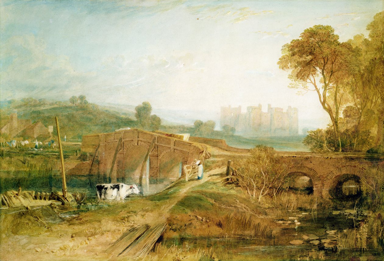 Bodiam Castle, Sussex (penna och wc med arabiskt gummi på papper) av Joseph Mallord William Turner