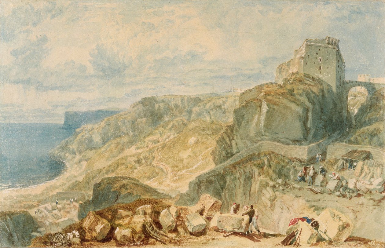 Bow and Arrow Castle, Isle of Portland av Joseph Mallord William Turner