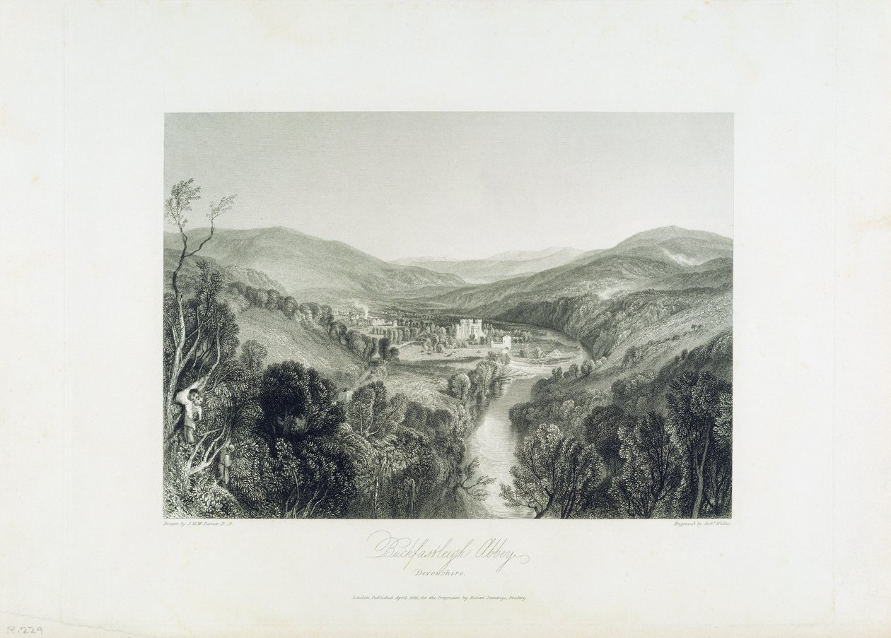 Buckfastleigh Abbey, Devon, ca 1826 av Joseph Mallord William Turner