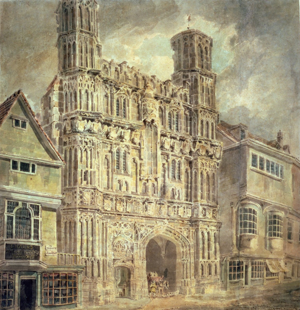 Christchurch Gate, Canterbury, ca. 1792-93 sverige av Joseph Mallord William Turner