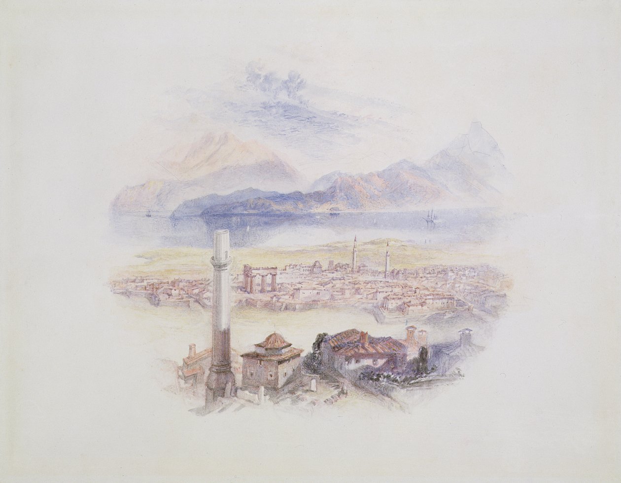 Korinth, från Akropolis (Illustration från 