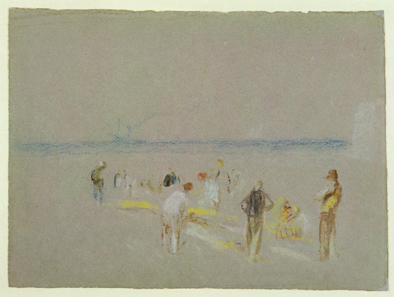 Cricket on the Goodwin Sands (krita, wc och kroppsfärg på papper) av Joseph Mallord William Turner