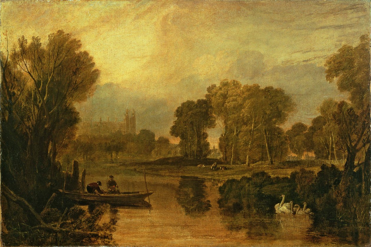 Eton College från floden, eller Themsen vid Eton, c.1808 av Joseph Mallord William Turner