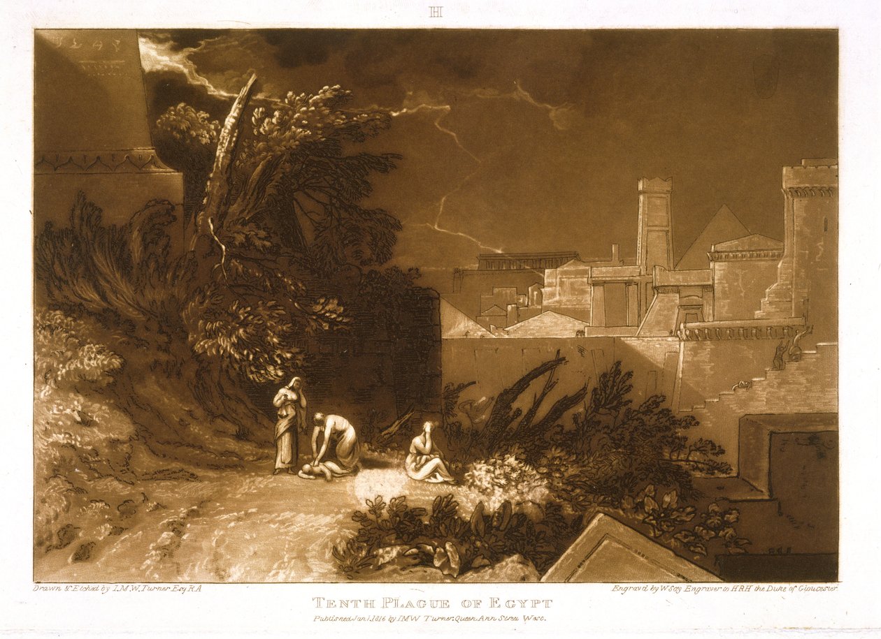 F.61.I Den tionde pesten i Egypten, från "Liber Studiorum", graverad av William Say, 1816 av Joseph Mallord William Turner