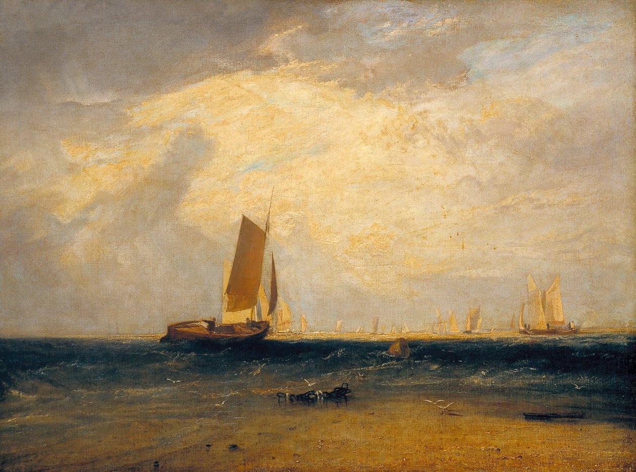 Fishing upon the Blythe-Sand, Tide Setting In av Joseph Mallord William Turner