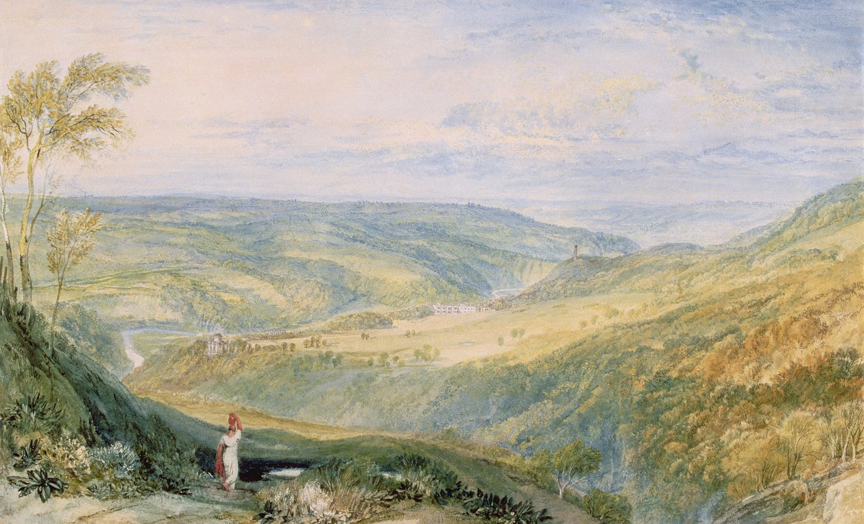 Gibside, County Durham från söder (se 155786 för par) av Joseph Mallord William Turner
