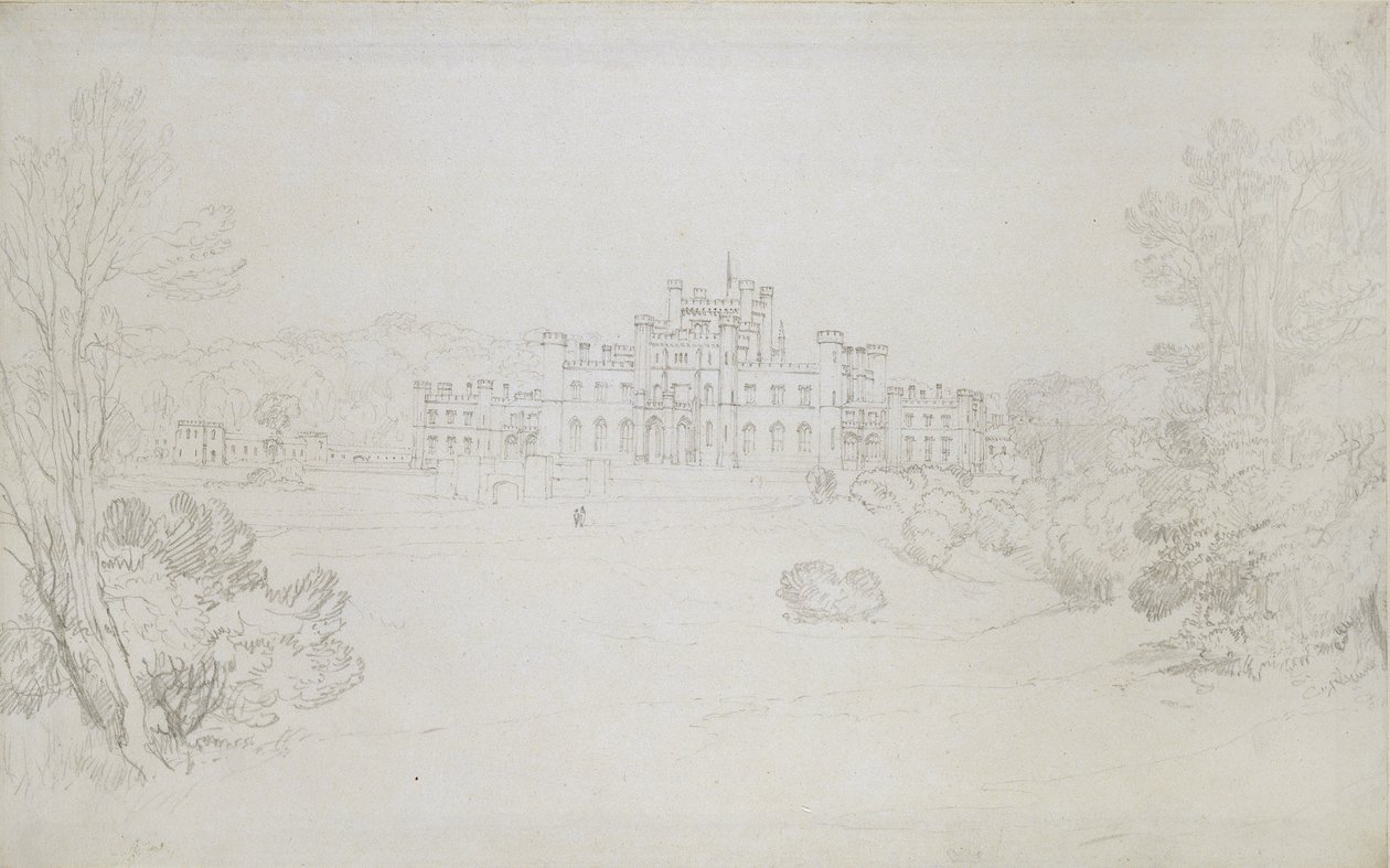 Lowther Castle, 1809 (grafit på vävt papper) av Joseph Mallord William Turner