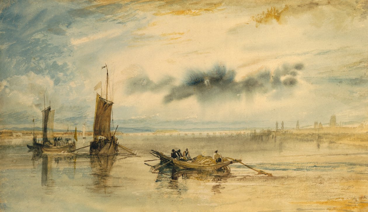 Mainz och Kastell, 1817 (toalett och kroppsfärg på papper) av Joseph Mallord William Turner
