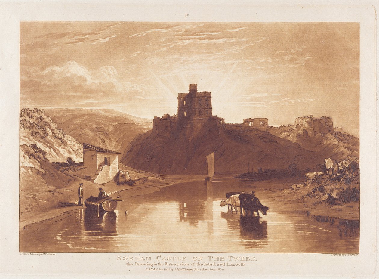 Norham Castle, graverad av Charles Turner (1773-1857) 1859-61 av Joseph Mallord William Turner