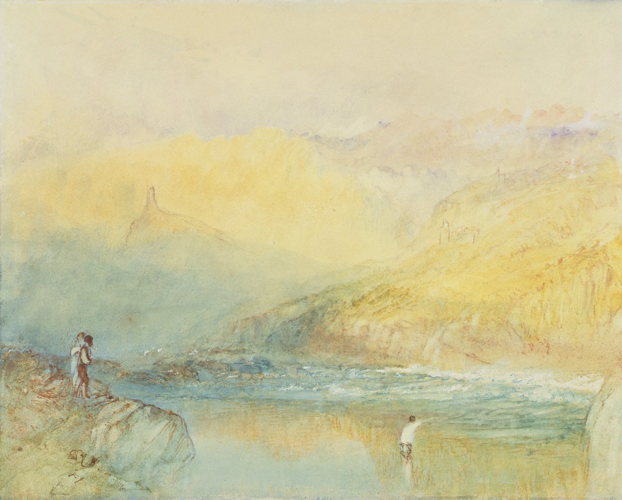 På Mosel, nära Traben Trarbach, ca 1841 (wc och grafit på papper) av Joseph Mallord William Turner