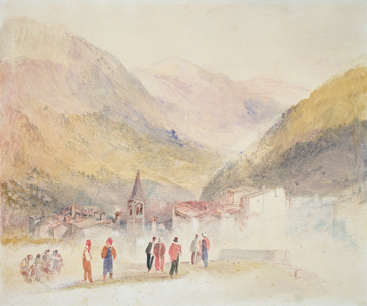 Pre St Didier, 1836 (wc och penna och bläck över grafit på papper) av Joseph Mallord William Turner