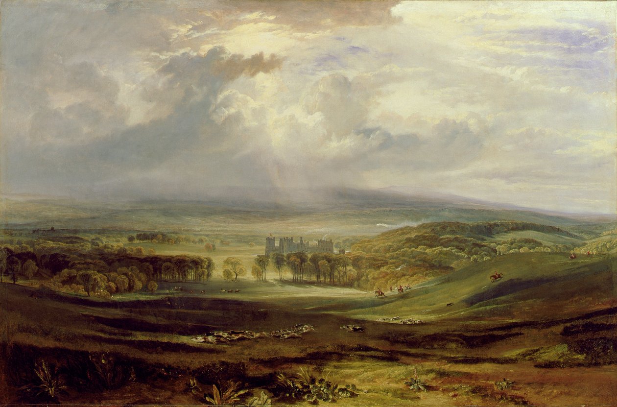 Raby Castle, säte för Earl of Darlington, 1817 av Joseph Mallord William Turner