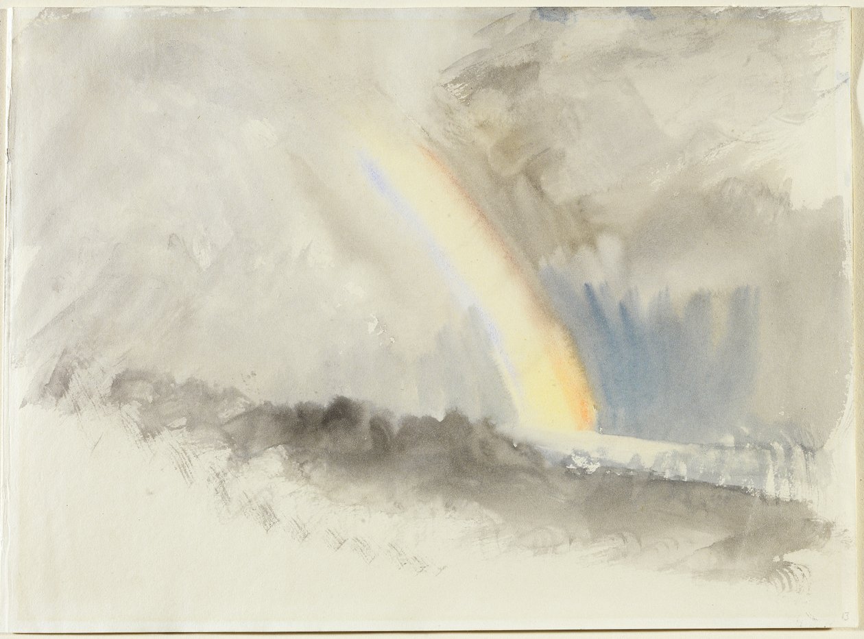 Mazingira ya Dhoruba yenye Upinde wa mvua, c.1824 (wc kwenye karatasi)swed av Joseph Mallord William Turner