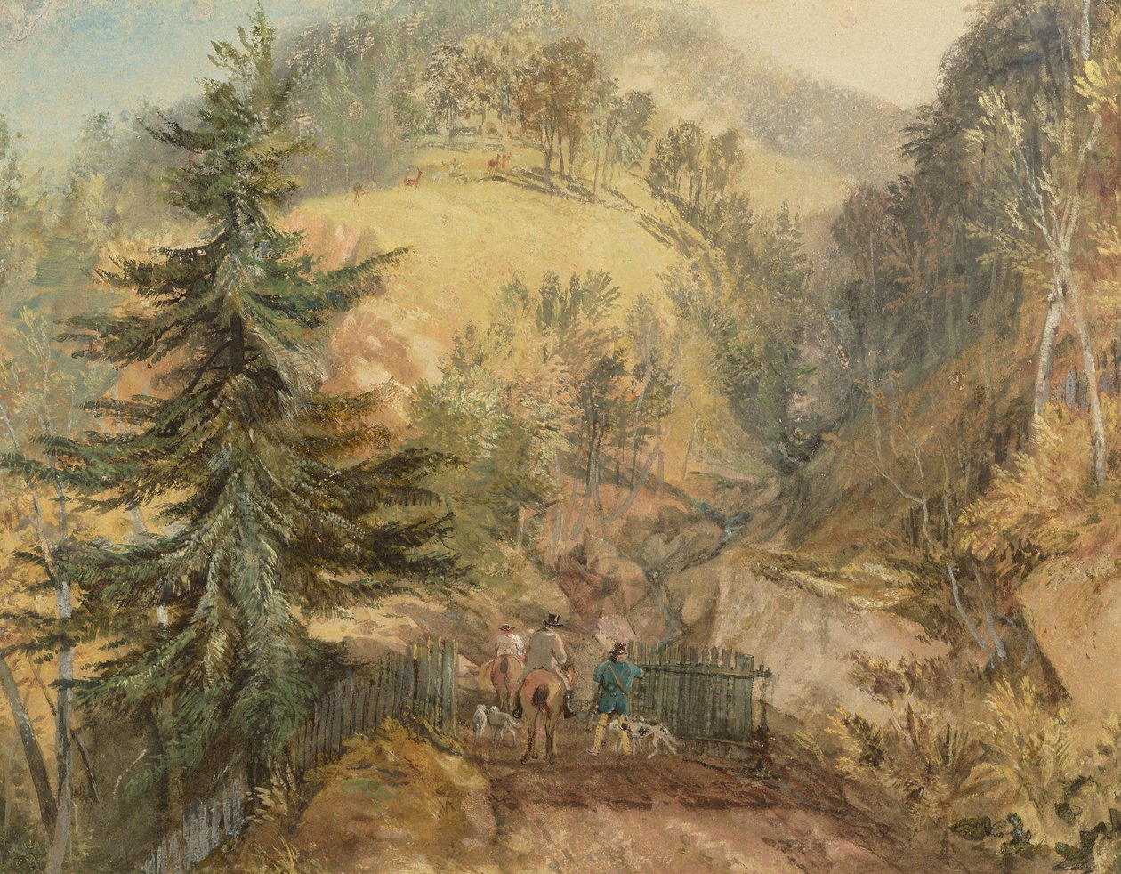 The Chevin, Otley, omkring 1818 av Joseph Mallord William Turner