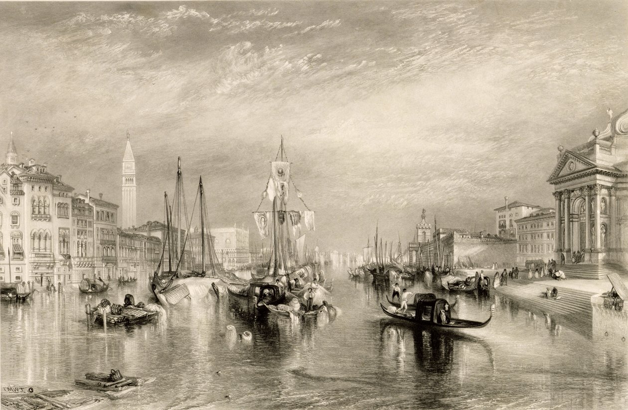 Canal Grande, Venedig, graverad av William Miller (1796-1882) 1838-52 av Joseph Mallord William Turner