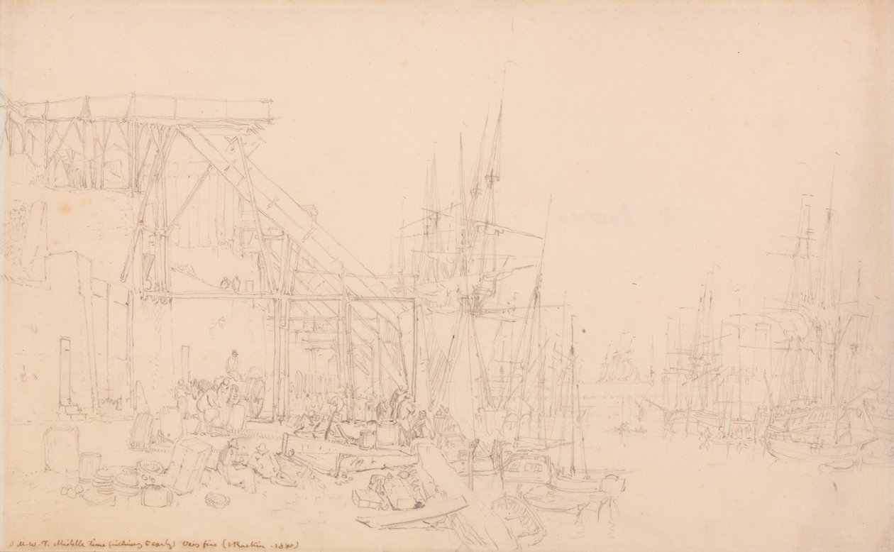 The Hurries, Coal Boats Loading, North Shields av Joseph Mallord William Turner