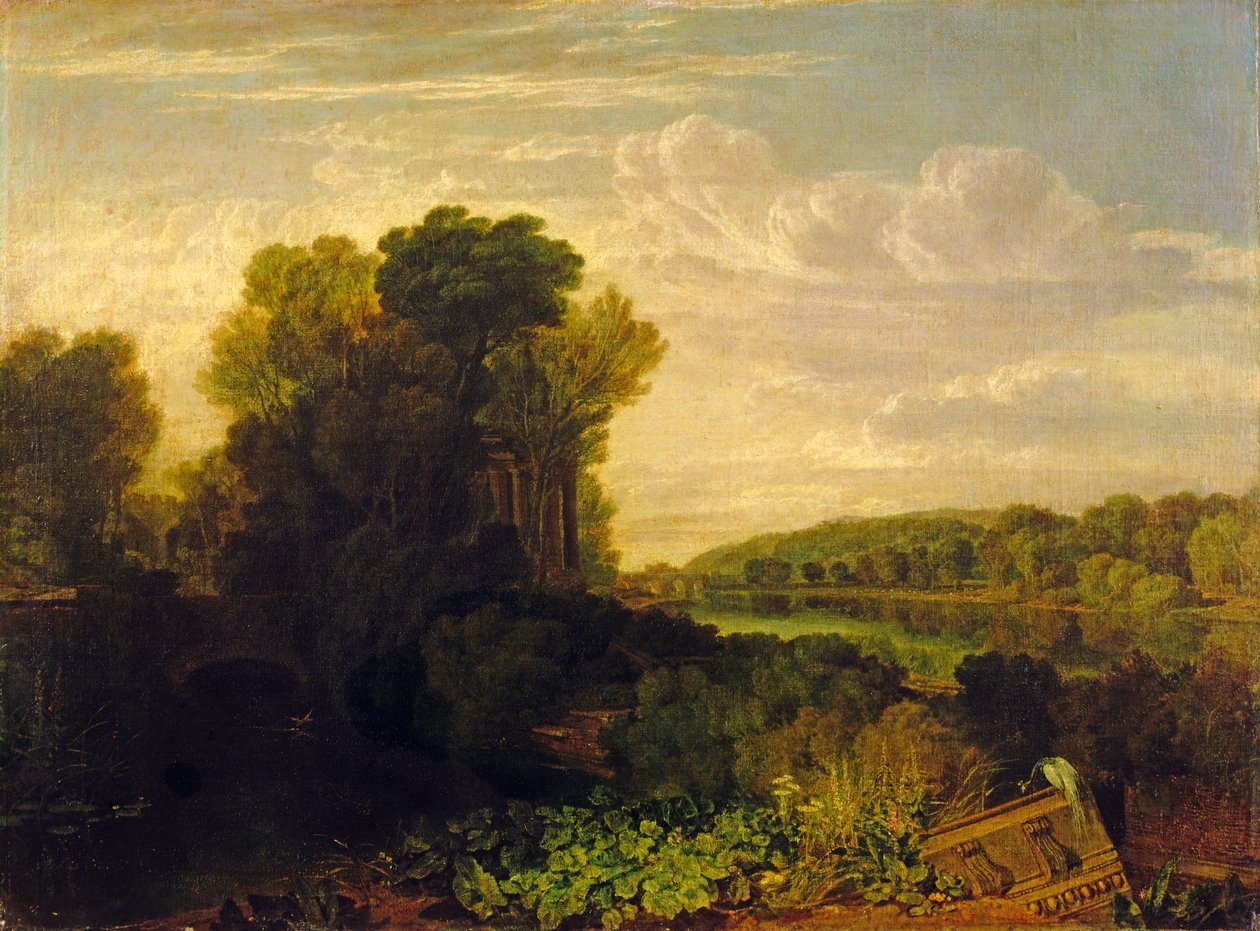 Themsen vid Weybridge, ca 1807-10 av Joseph Mallord William Turner