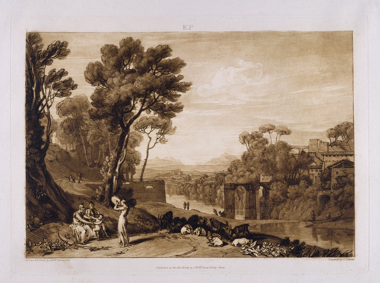 Kvinnan och tamburinen, graverad av Charles Turner (1773-1857) 1853-74 av Joseph Mallord William Turner