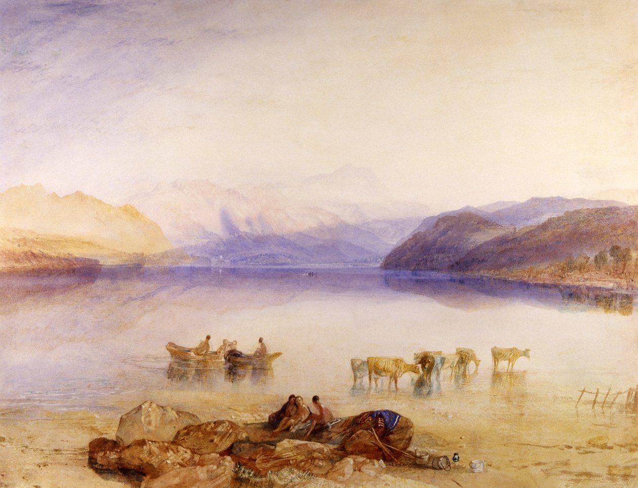 Ullswater, Cumberland, omkring 1835 av Joseph Mallord William Turner