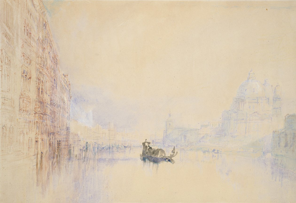 Venedig: Canal Grande, 1840 (akvarell över grafit med kroppsfärg och penna och rött bläck) av Joseph Mallord William Turner