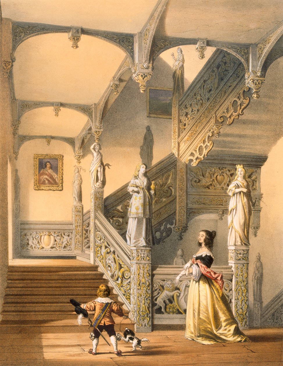 Grand Elizabethan trappa, Aldermaston, Berkshire, från 